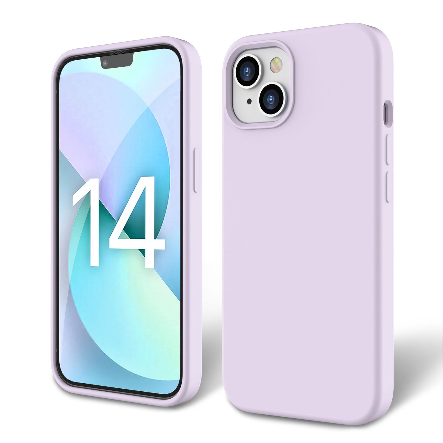 Tough On iPhone 14 Strong Liquid Silicone Case Light Purple