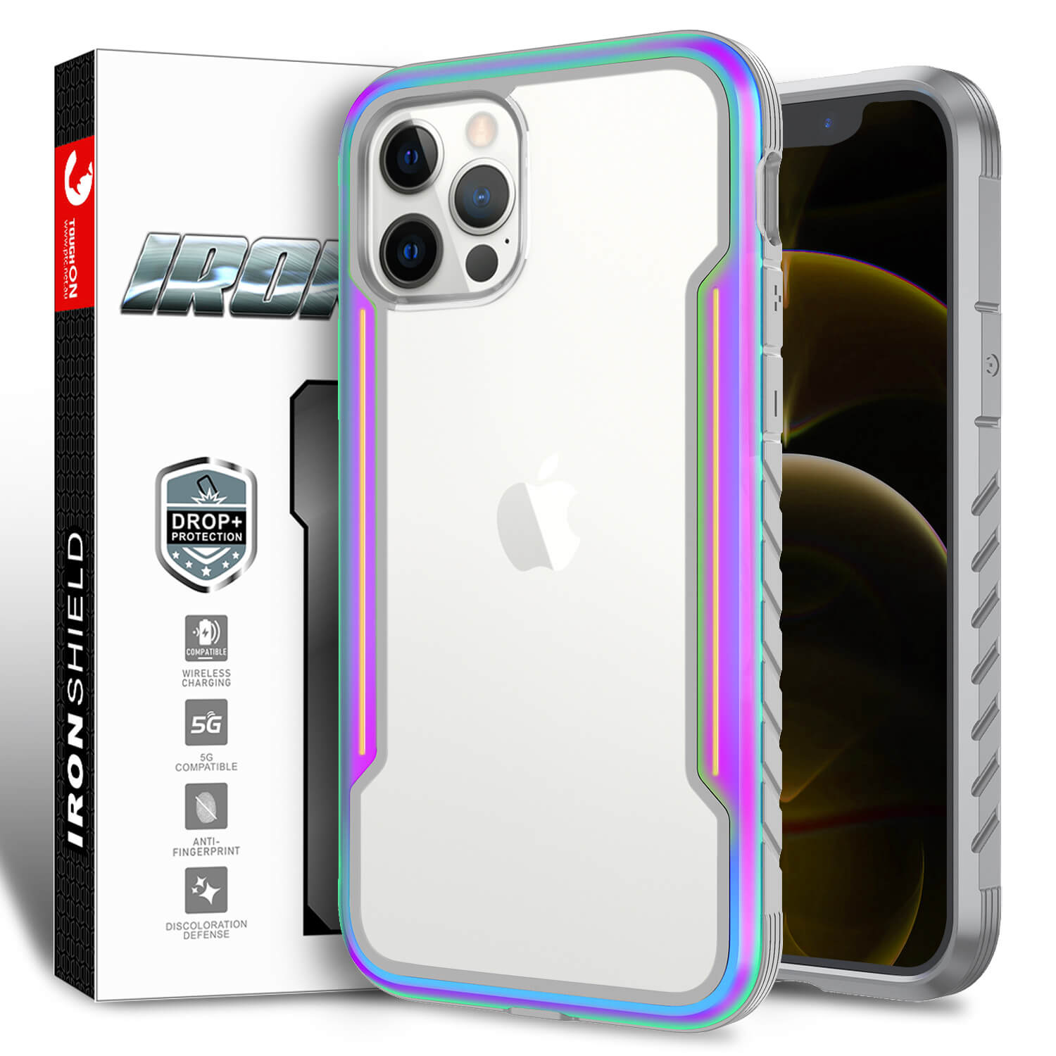 Tough On iPhone 12 12 Pro Case Iron Shield Iridescent