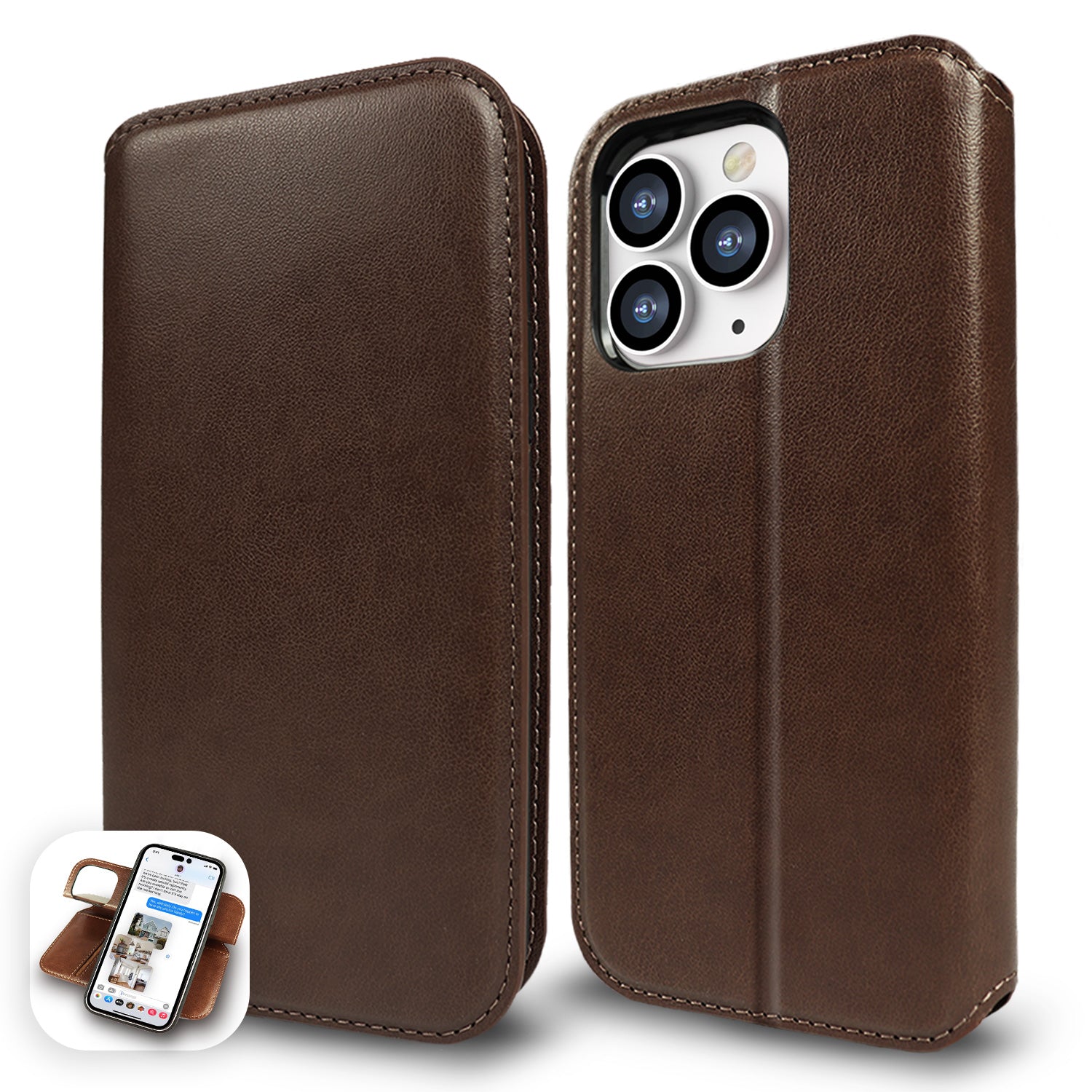 Tough On iPhone 16 Pro Max Case Magnetic Fine Detachable Leather