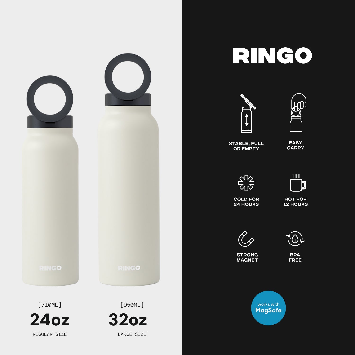 Ringo Water Bottle with Magnetic Phone Mount