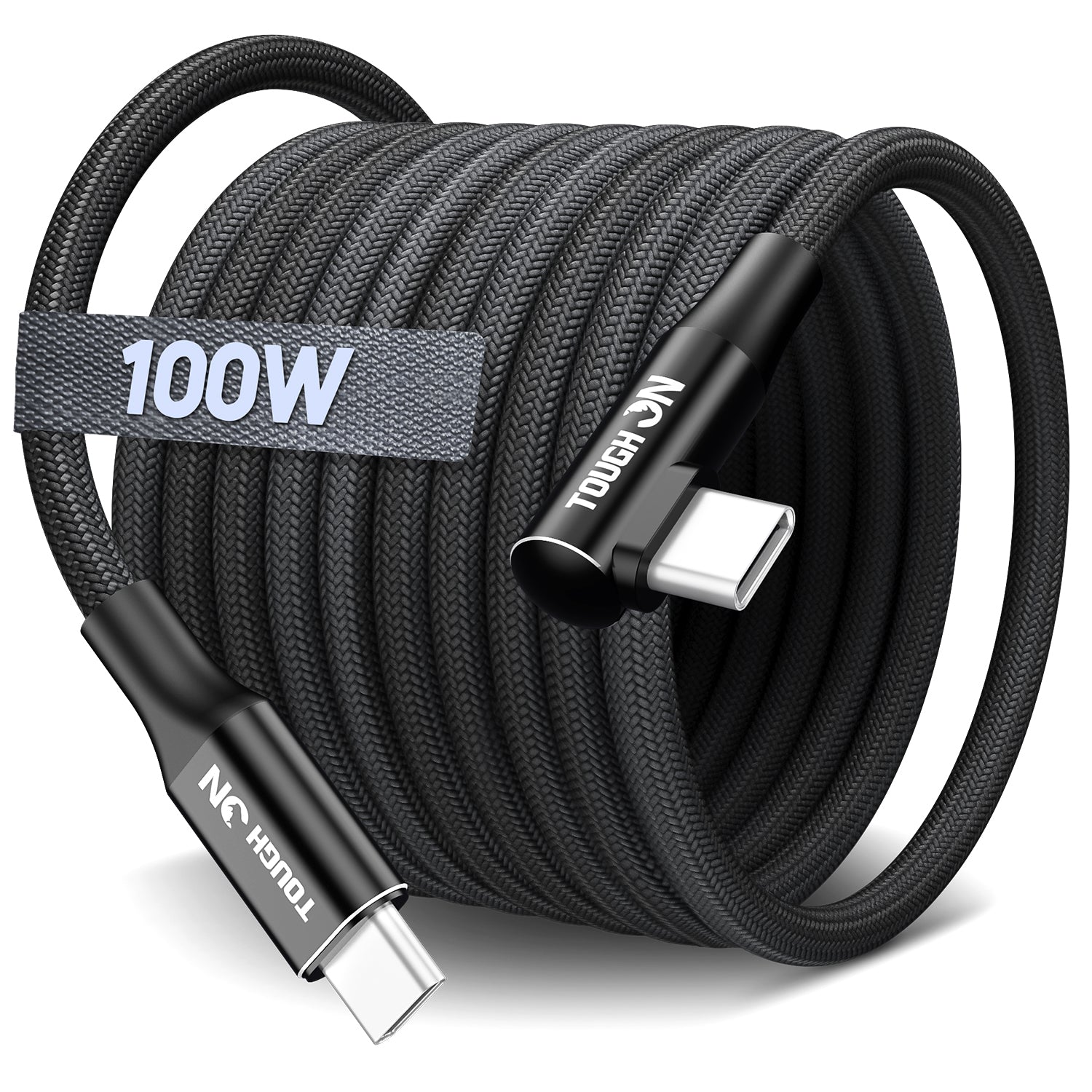 Tough On USB C to USB C Charger Cable 100W Right Angle Type C Fast Cha