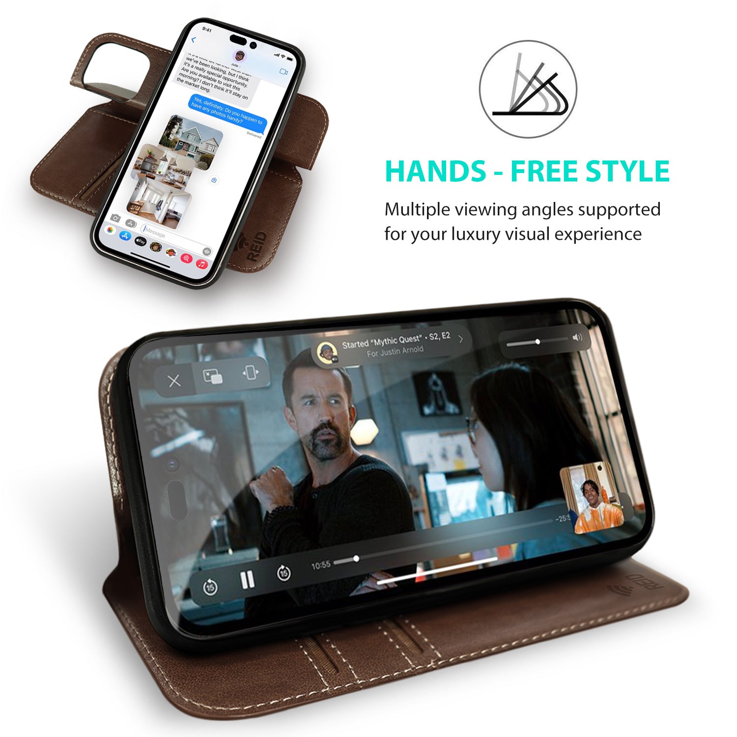 Tough On iPhone 15 Pro Case Magnetic Fine Detachable Leather