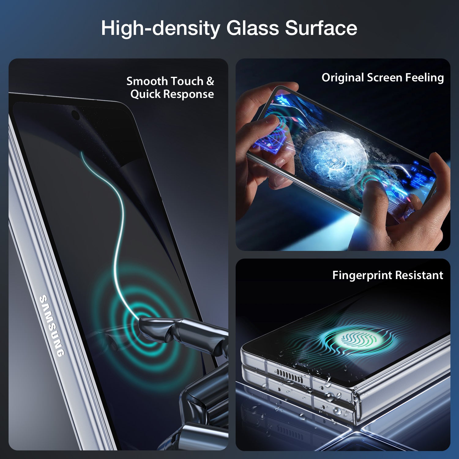 Tough On Samsung Galaxy Z Fold6 Tempered Glass Screen Protector