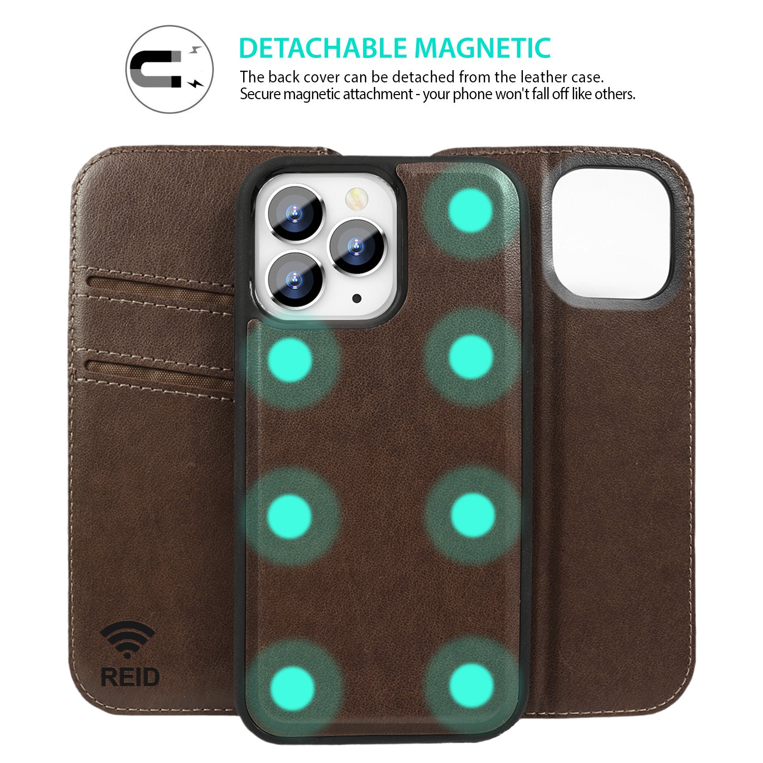 Tough On iPhone 16 Pro Case Magnetic Fine Detachable Leather