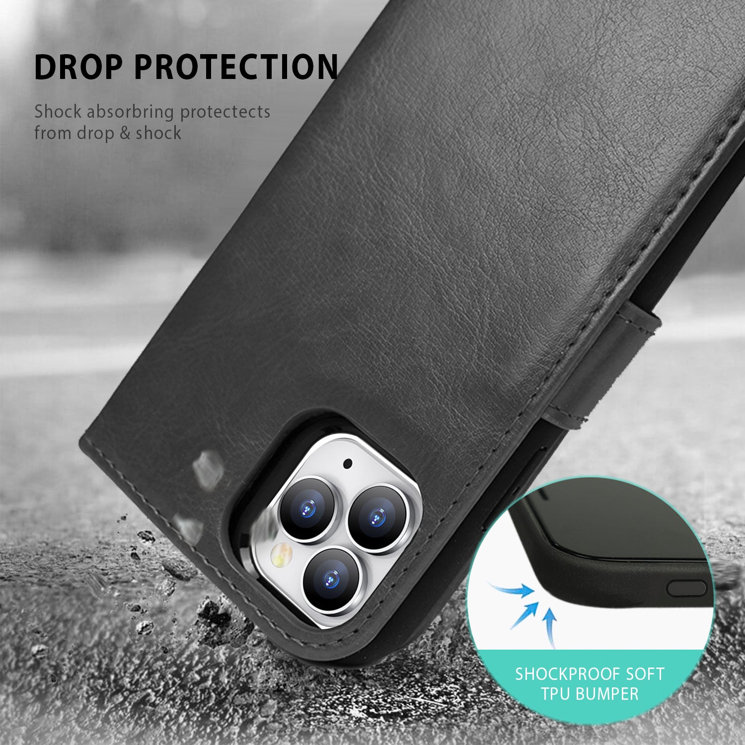 Tough On iPhone 16 Pro Max Case Magnetic Detachable Leather