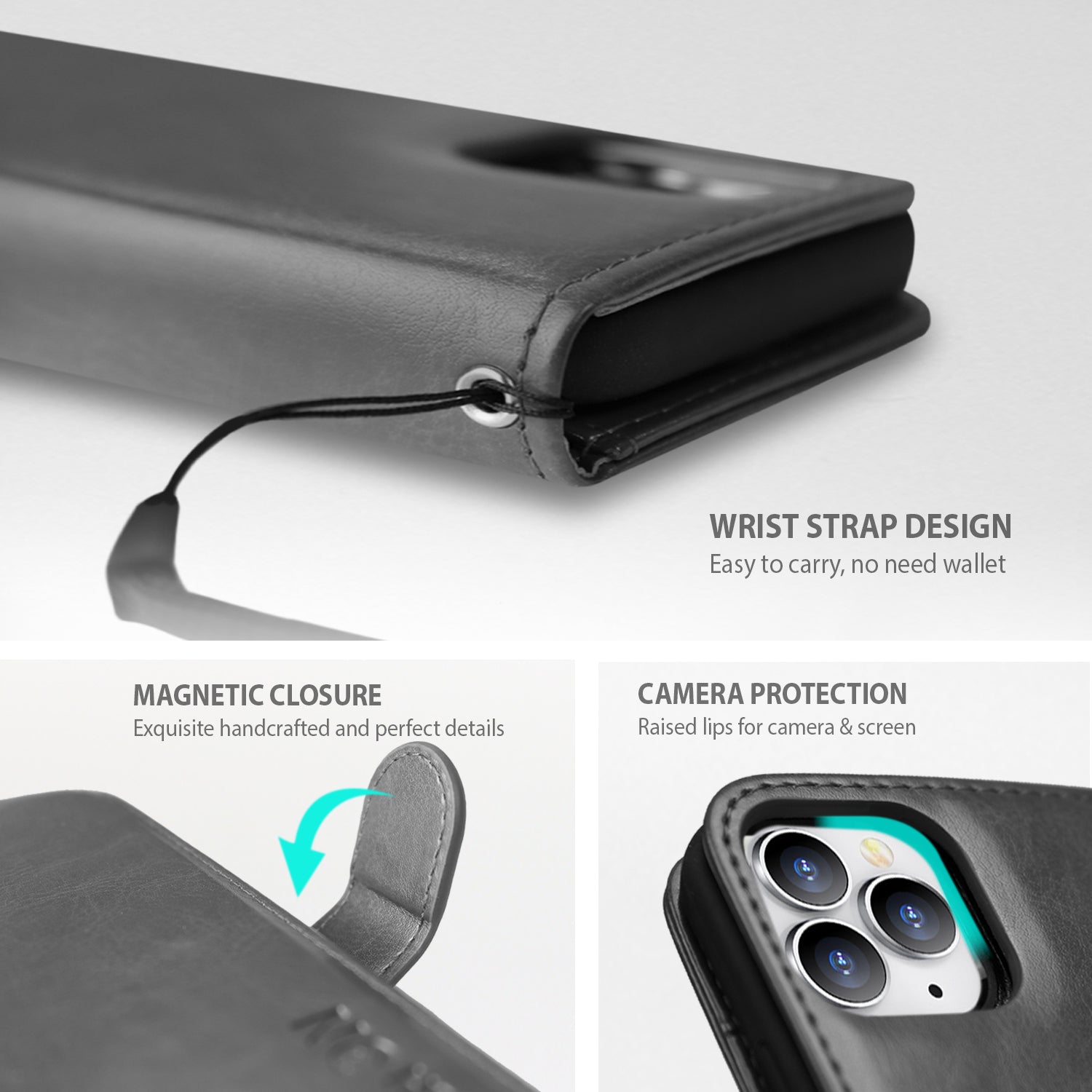 Tough On iPhone 16 Pro Case Magnetic Detachable Leather