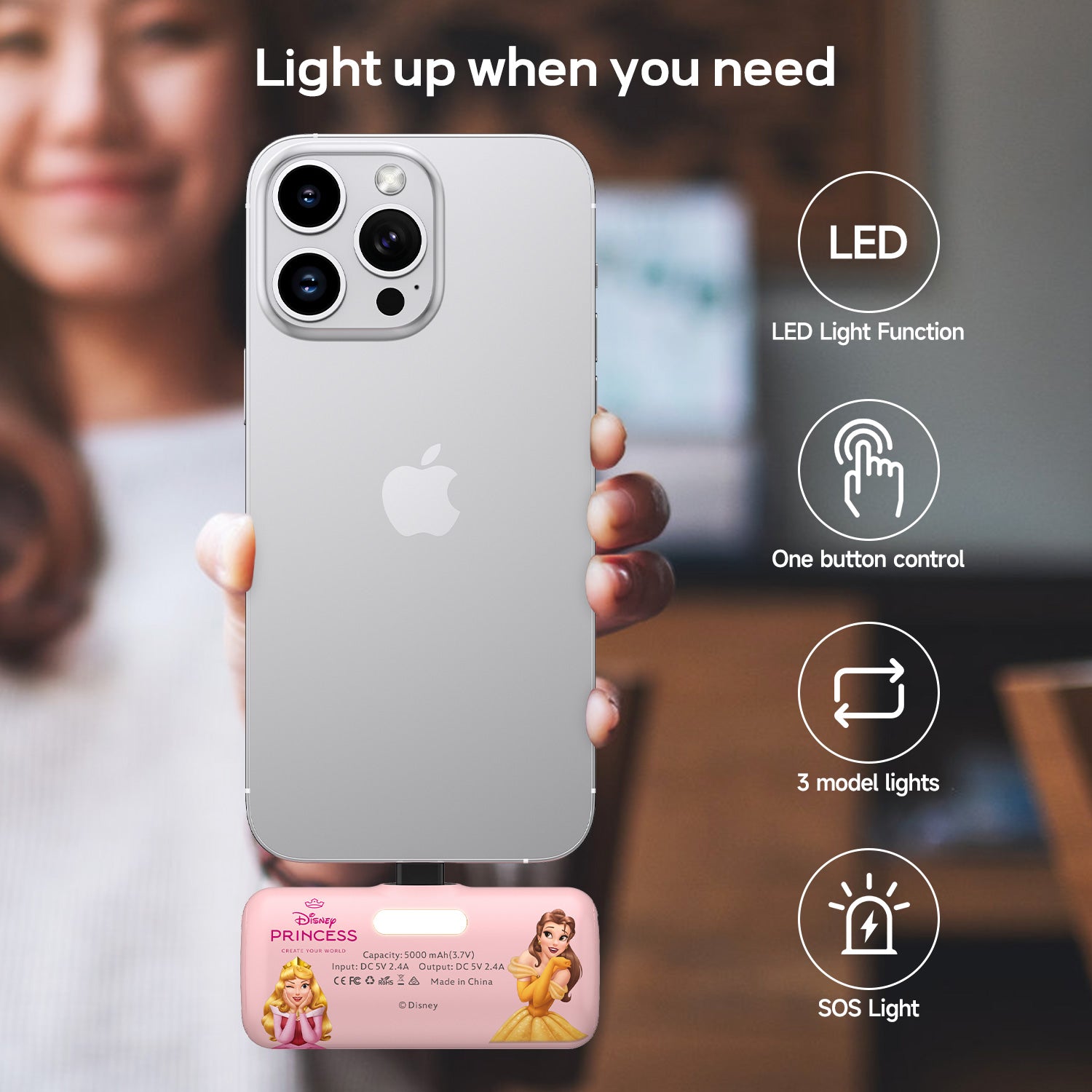 Disney Compact 5000mAh Power Bank with Lightning Connector