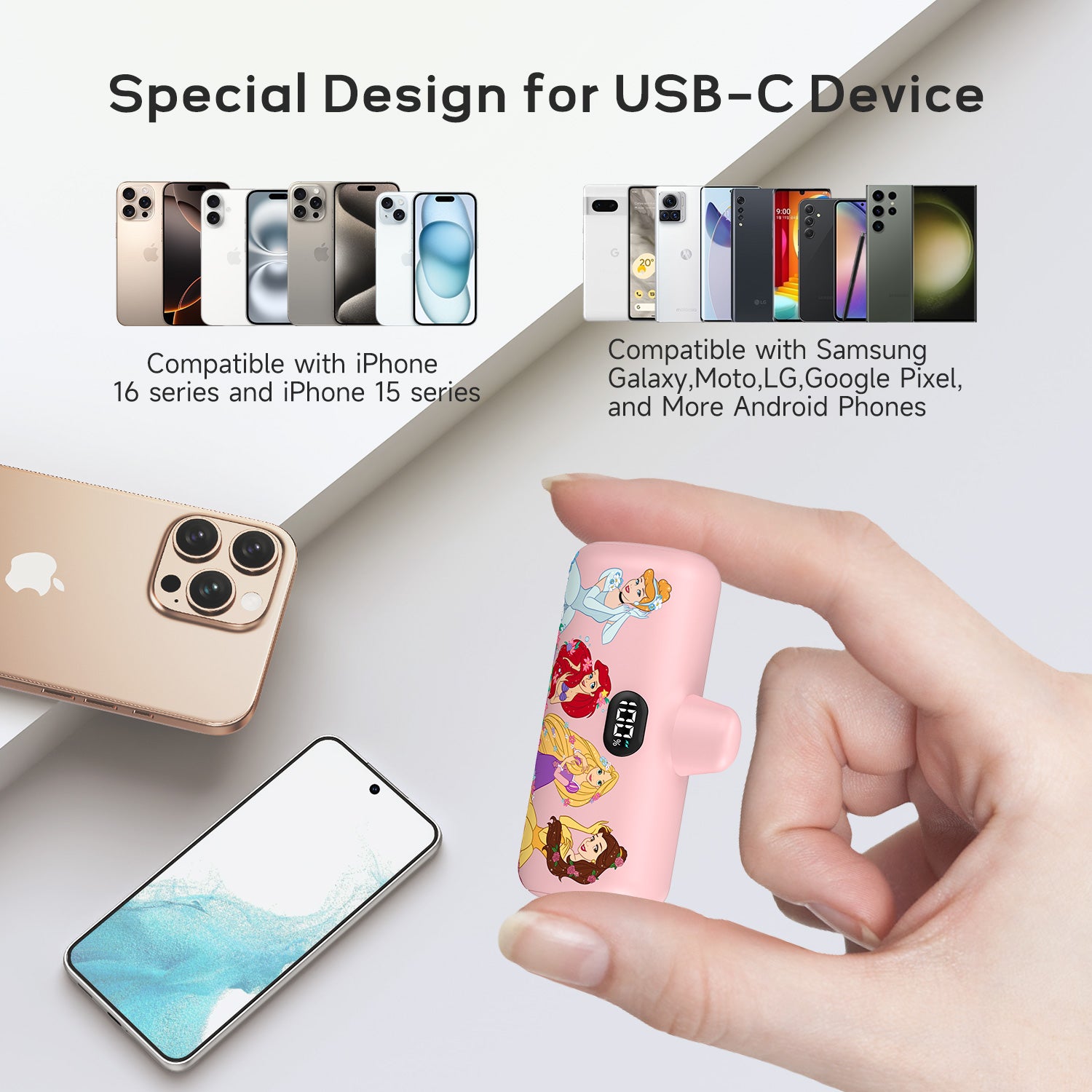 Disney Compact 5000mAh Power Bank with USB-C Connector