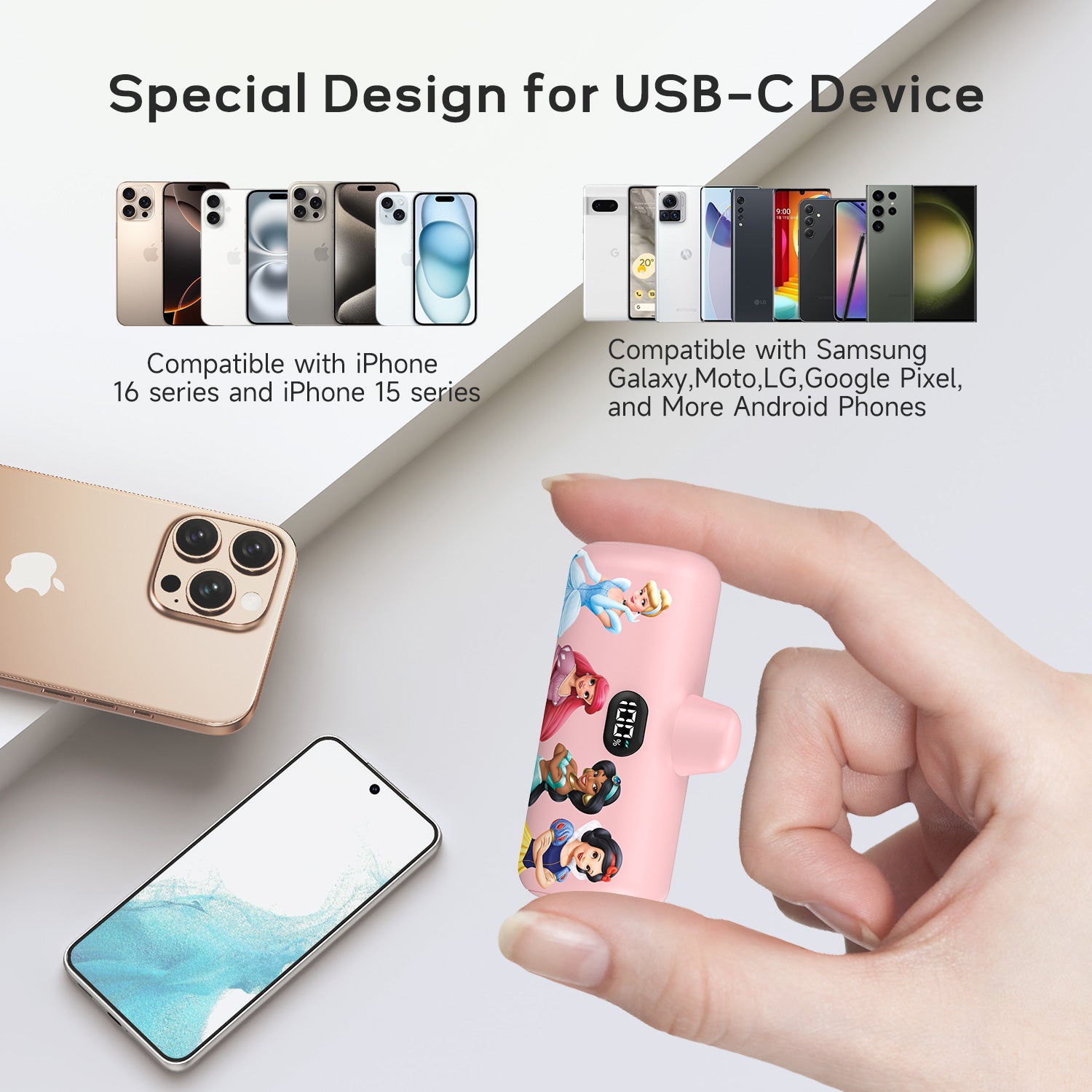 Disney Compact 5000mAh Power Bank with USB-C Connector