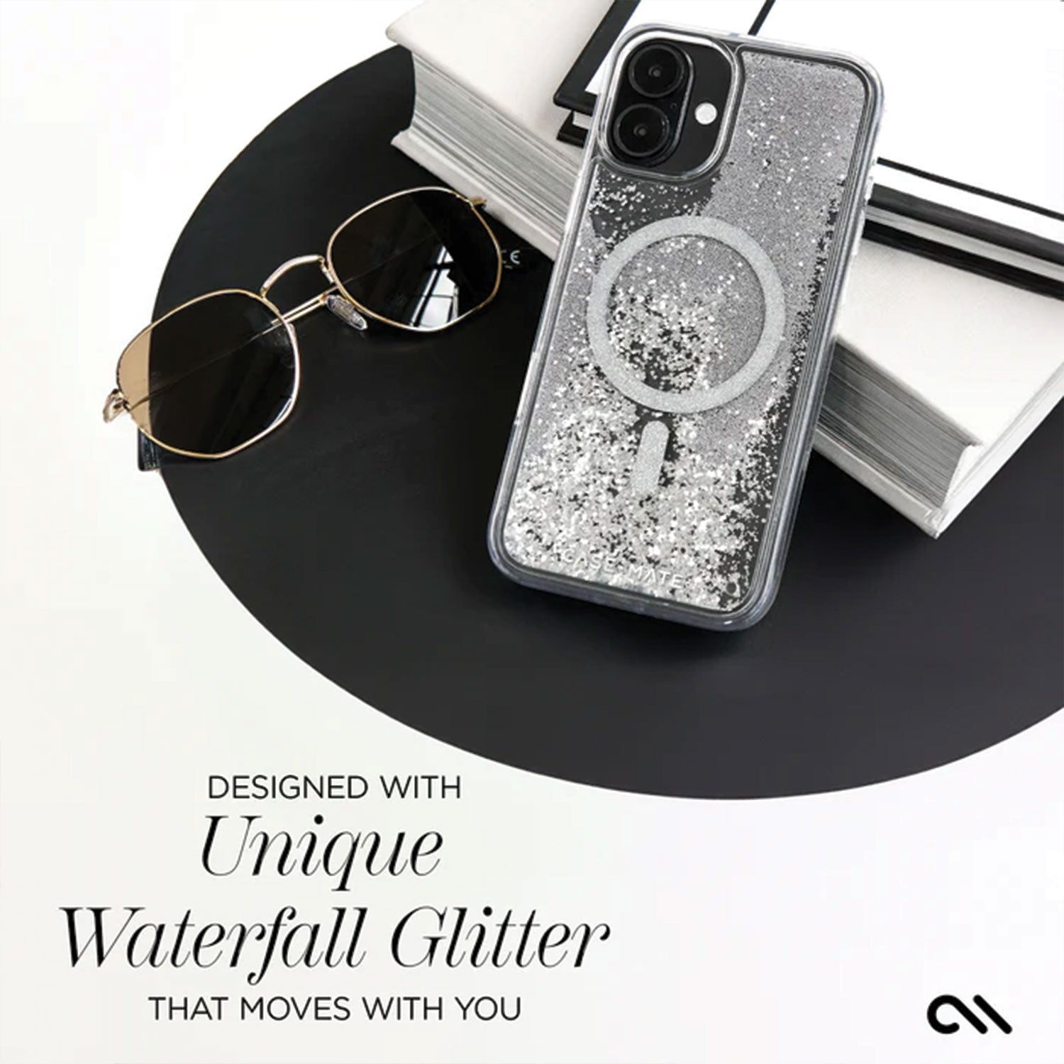 Case-Mate iPhone 16 Case Waterfall Silver MagSafe