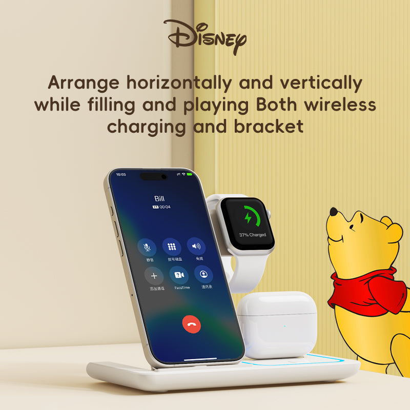 Disney 15W Wireless Charger 3 in 1 Foldable Wireless Charging