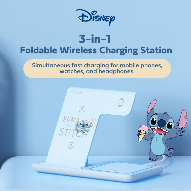 Disney 15W Wireless Charger 3 in 1 Foldable Wireless Charging