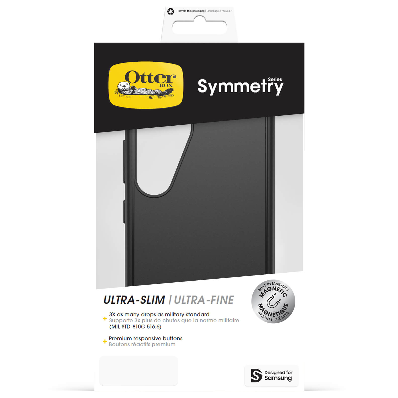 OtterBox Samsung Galaxy S25 Case Symmetry Series with Magnets Black