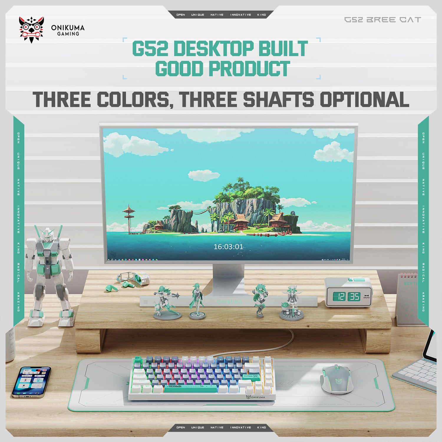 Onikuma G52 Gaming Wired Mechanical Keyboard with RGB Backlit