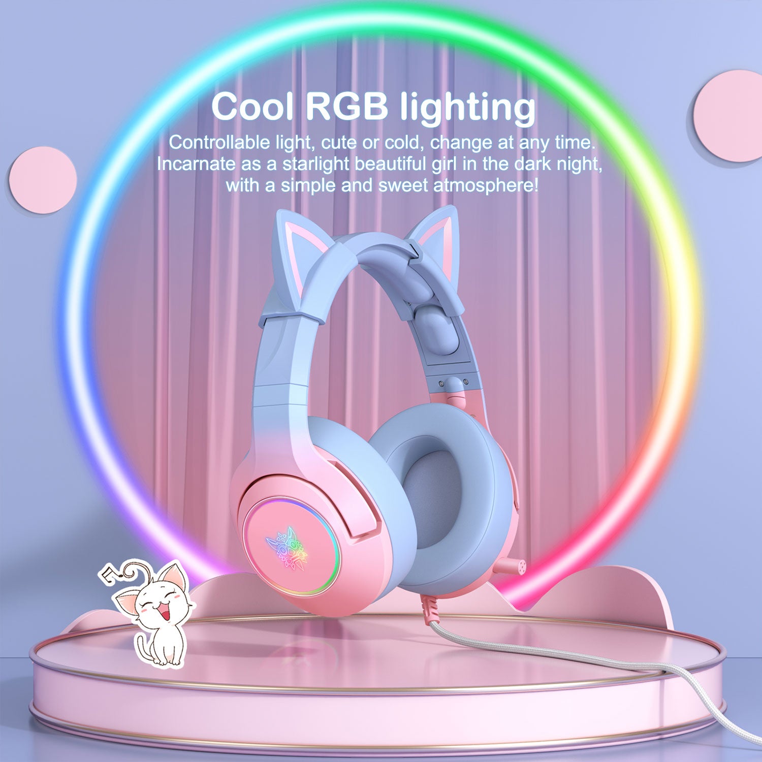 Onikuma K9 Gaming Headset CAT ELF RGB Stereo