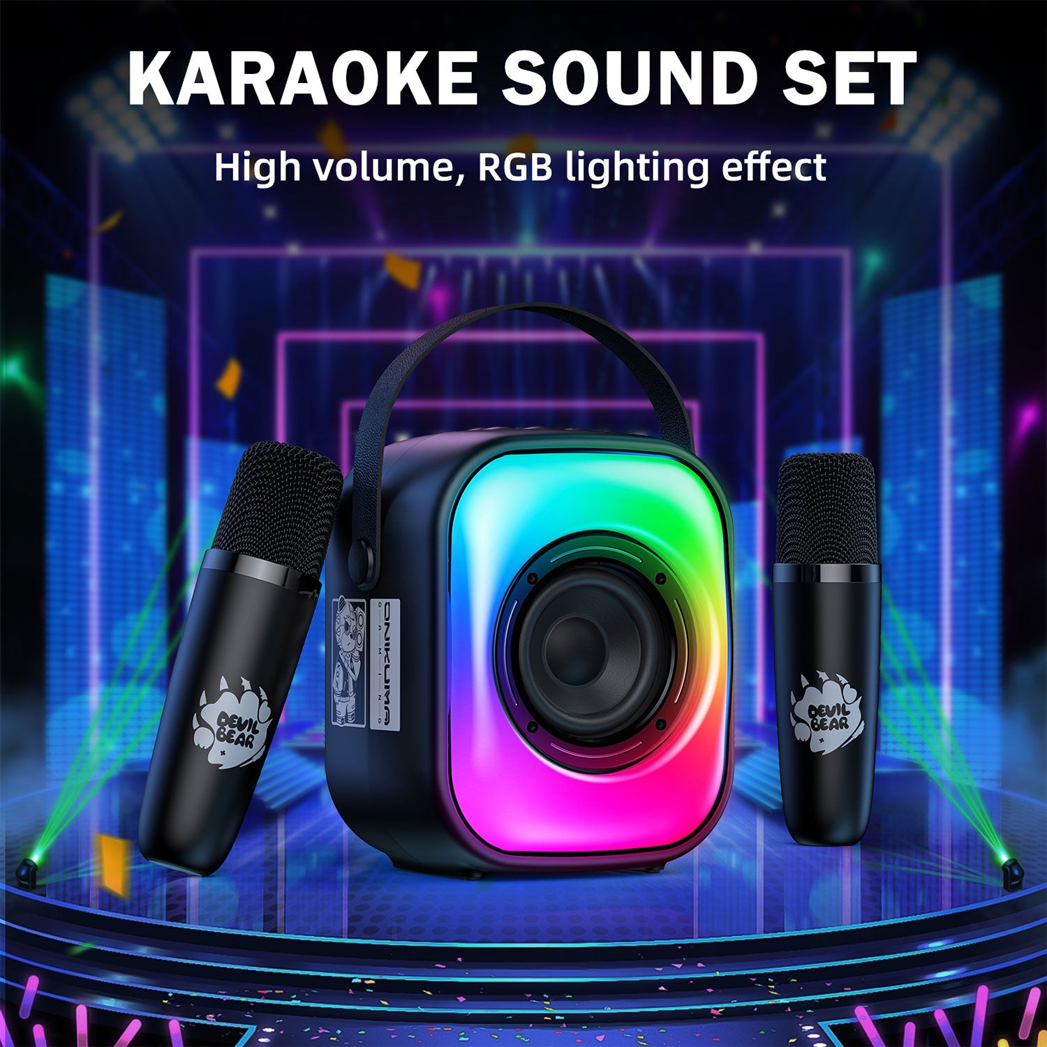 Onikuma L7 Karaoke Speaker with 2 Microphones