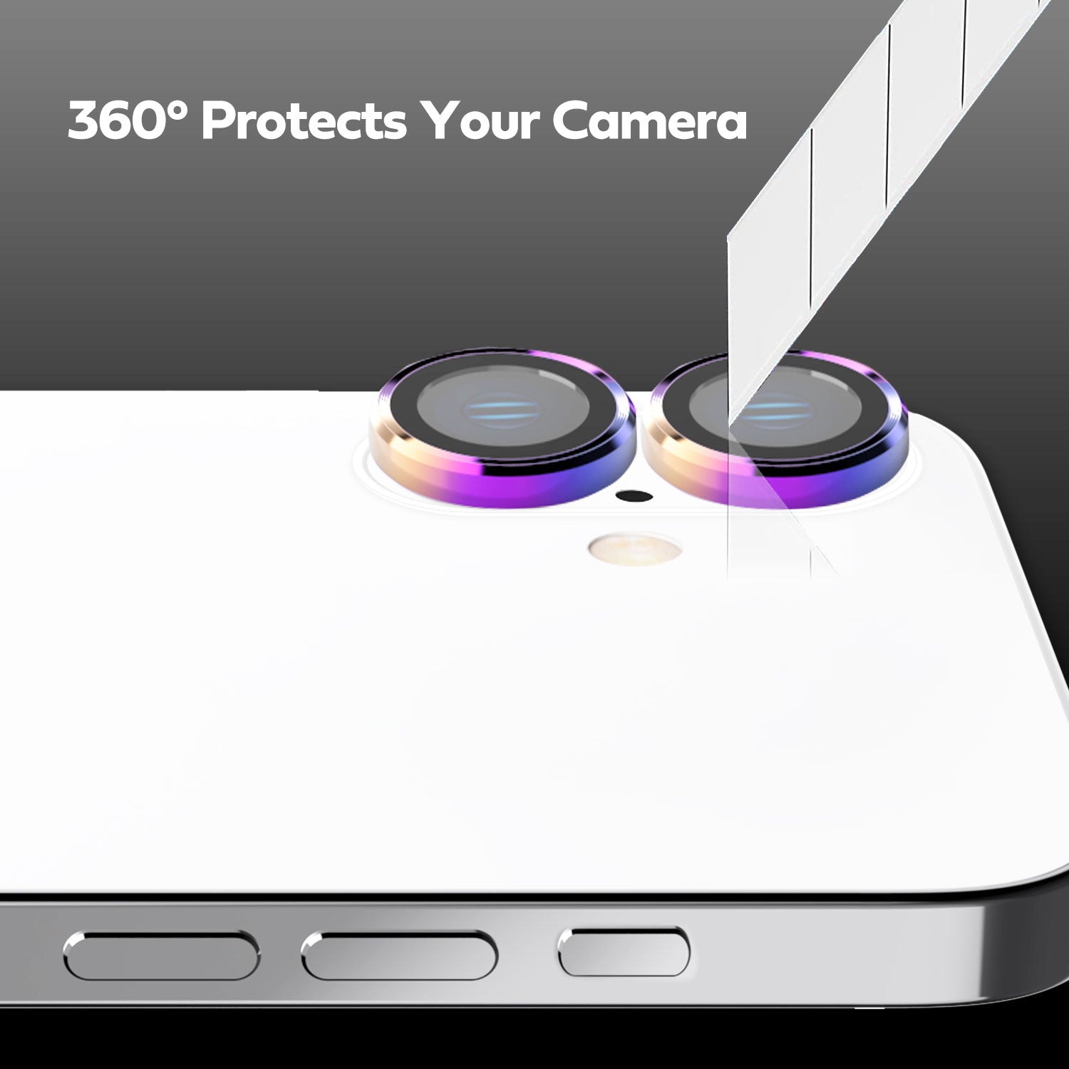 Tough On iPhone 16 Camera lens Protector Tempered Glass Individual Ring