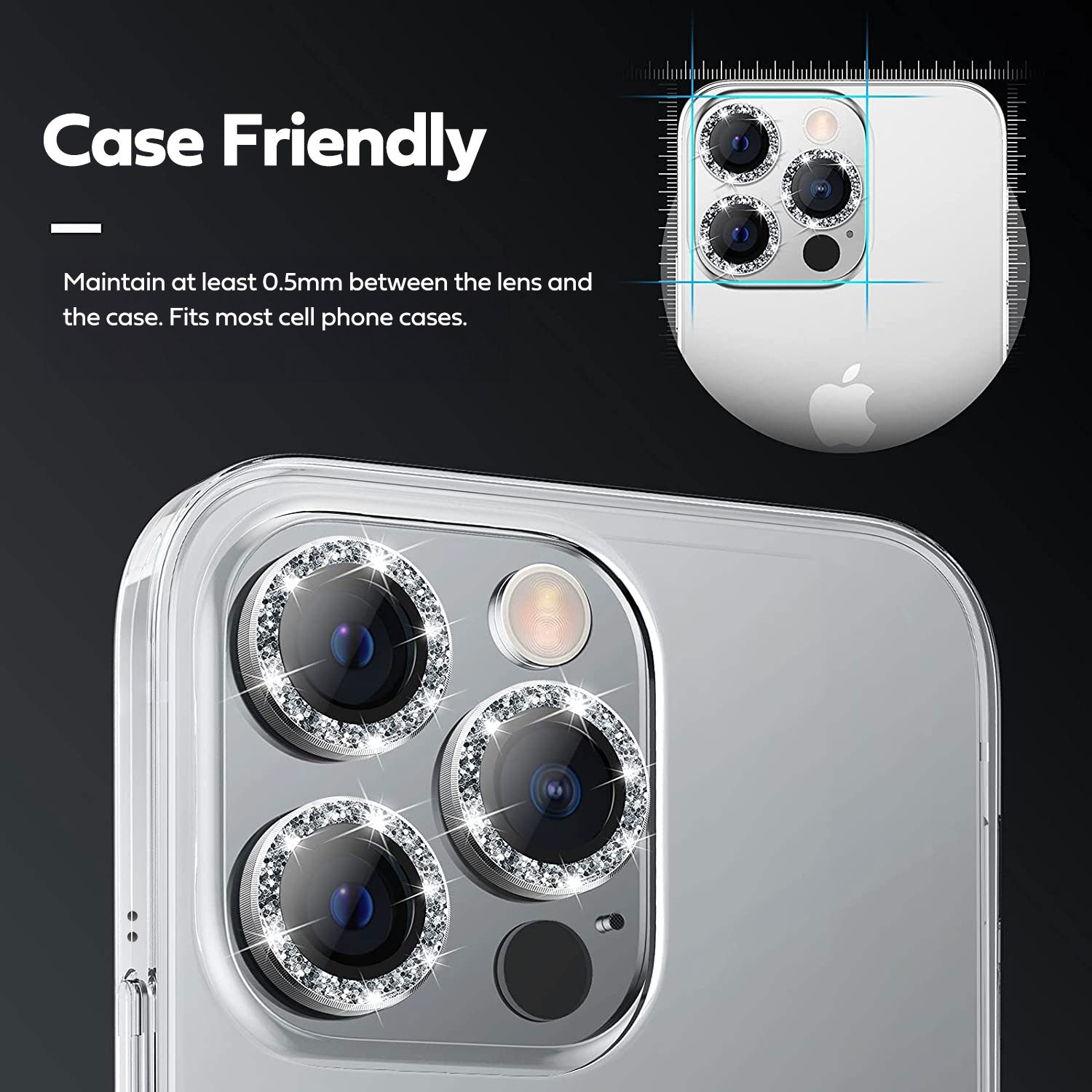 Tough On iPhone 16 Pro Camera lens Protector Tempered Glass Individual Ring