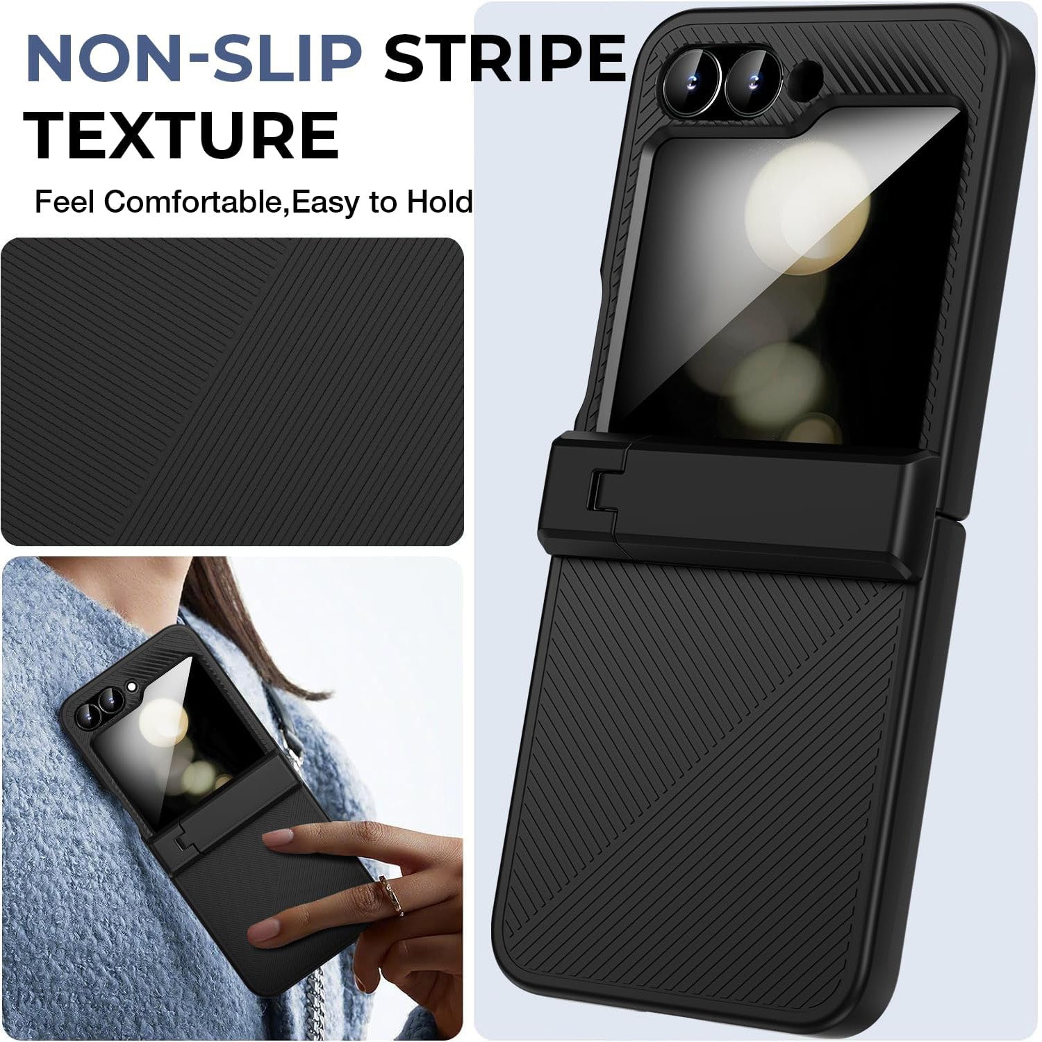 Samsung Galaxy Z Flip6 Case Full Body Protection with Screen Protector & Kickstand