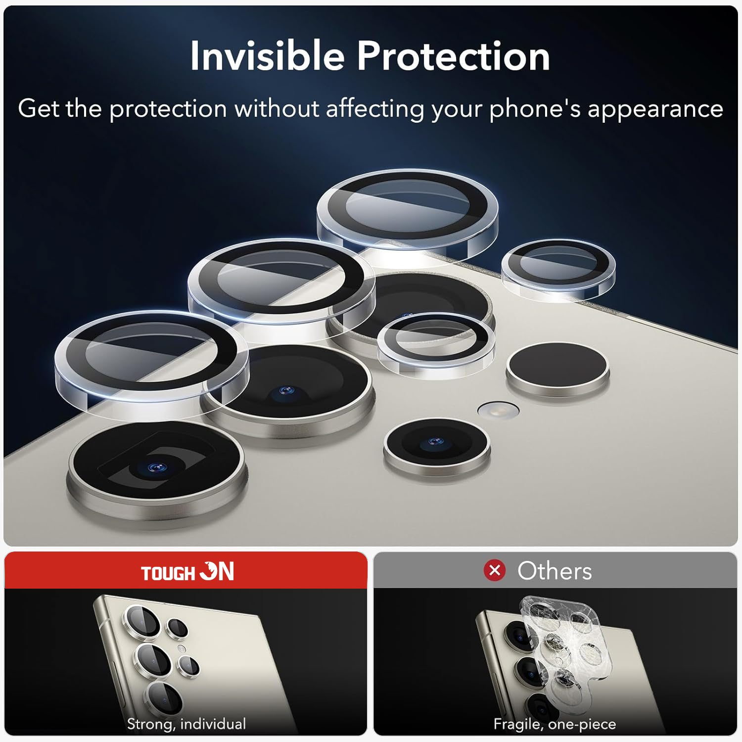 Tough On Samsung Galaxy S25 Ultra Camera Lens Protector