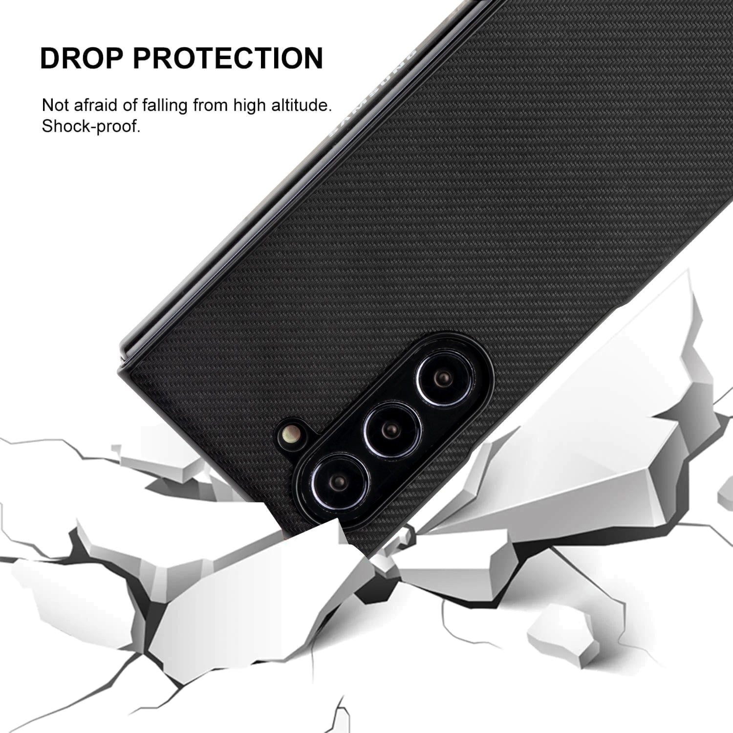 Tough On Samsung Galaxy Z Fold5 5G Case Carbon Fiber Black