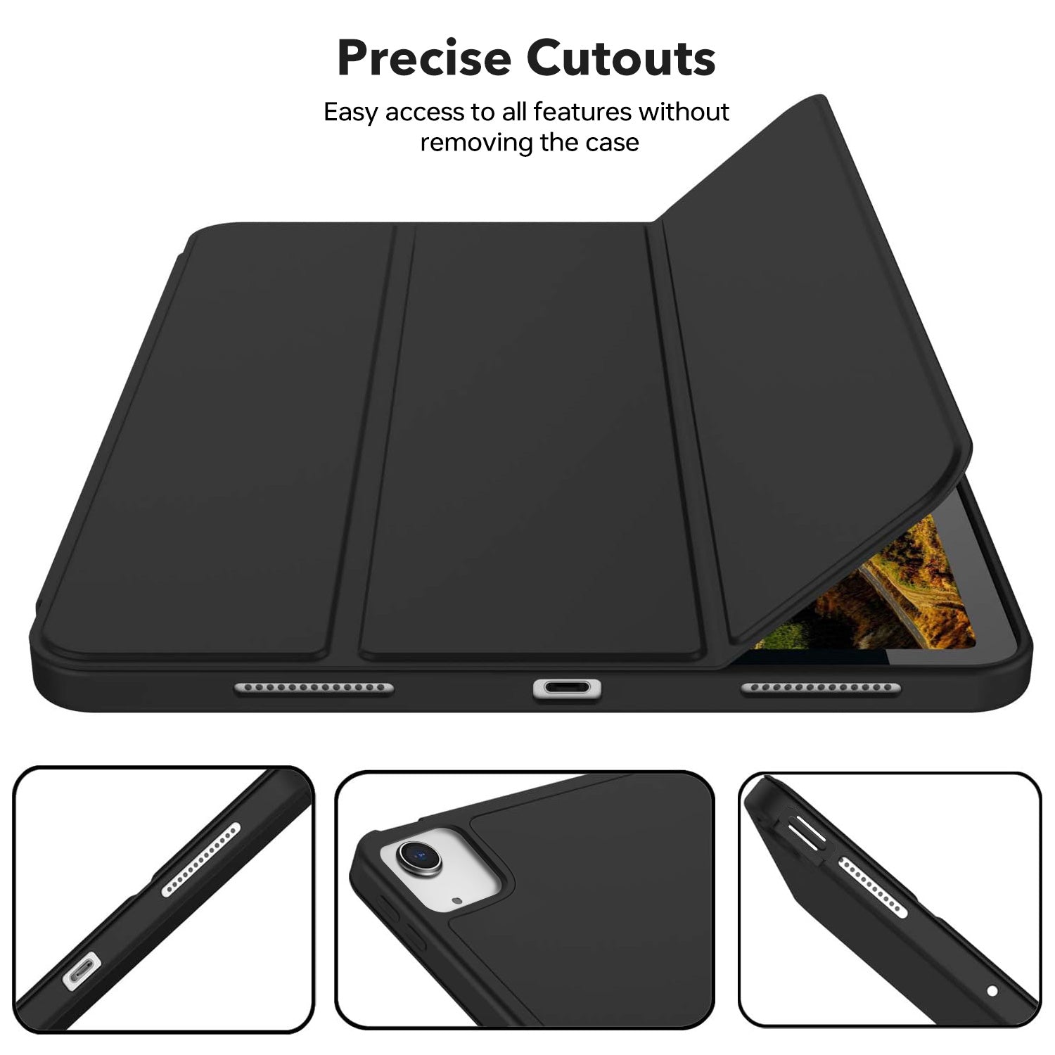 Tough On iPad Pro 11" 2024 Case Smart Cover Black