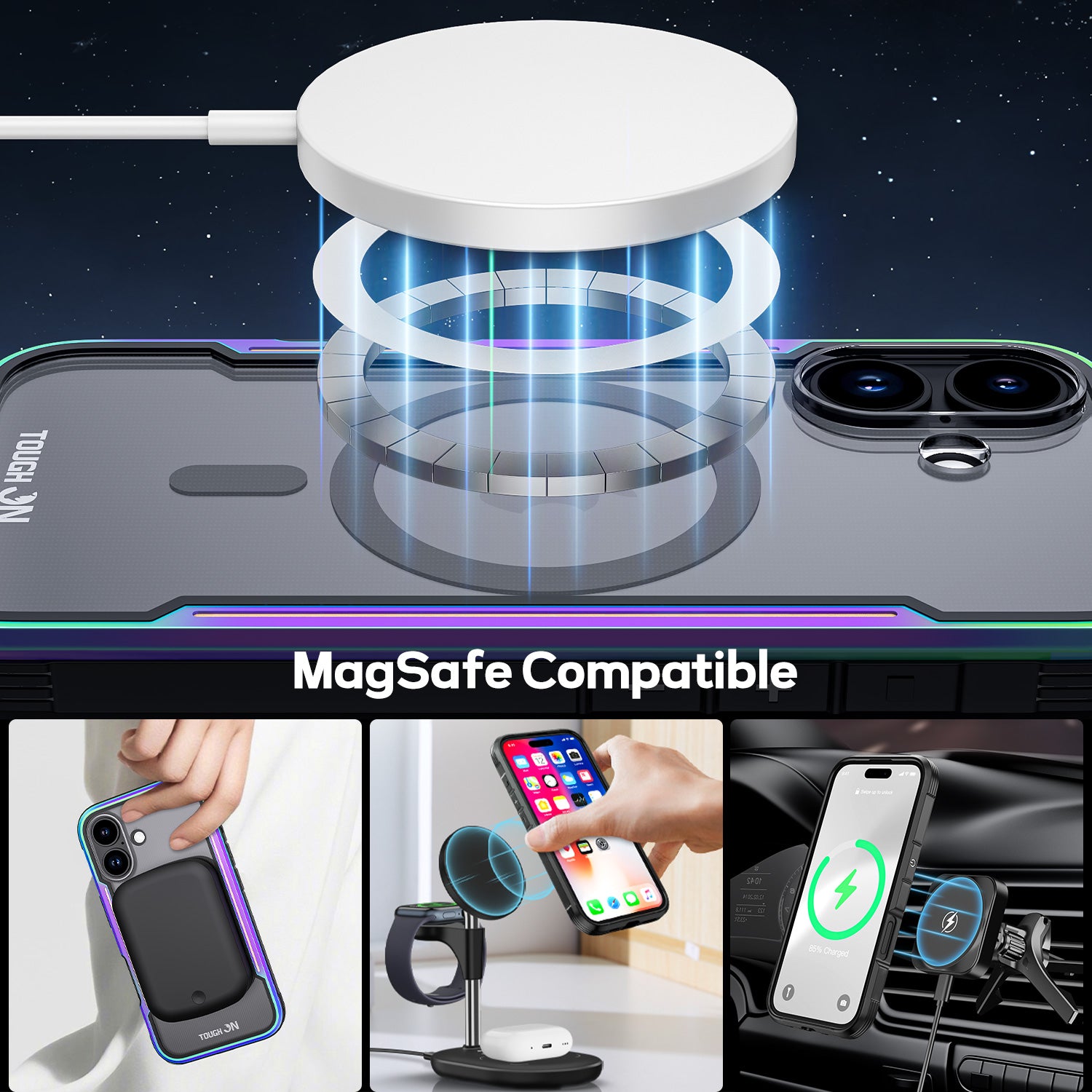 Tough On iPhone 16 Case Iron Shield with MagSafe