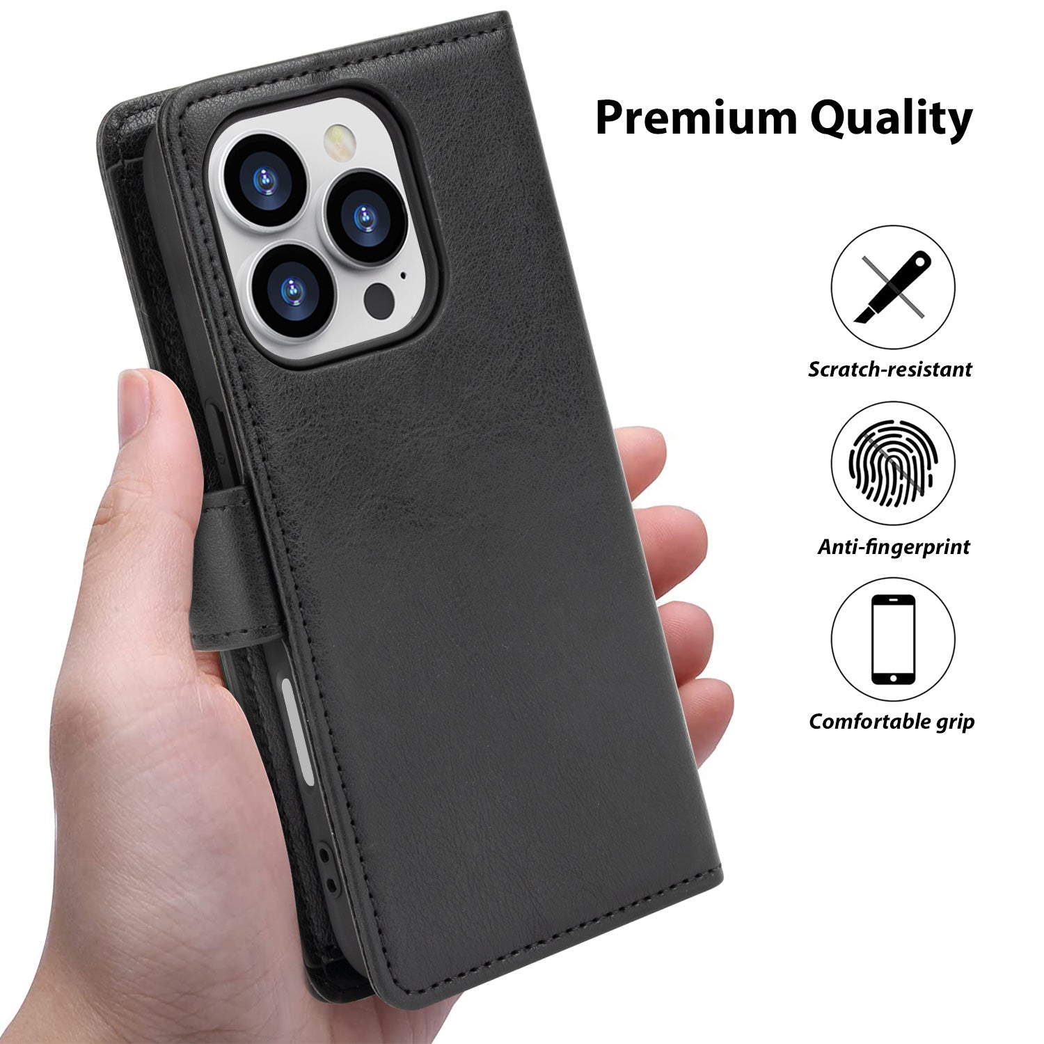 Tough On iPhone 16 Pro Max Flip Wallet Leather Case