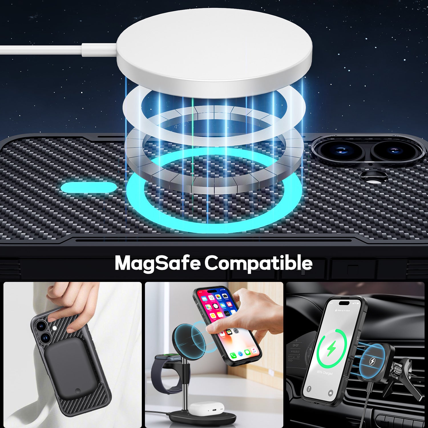 Tough On iPhone 16 Case Iron Shield with MagSafe