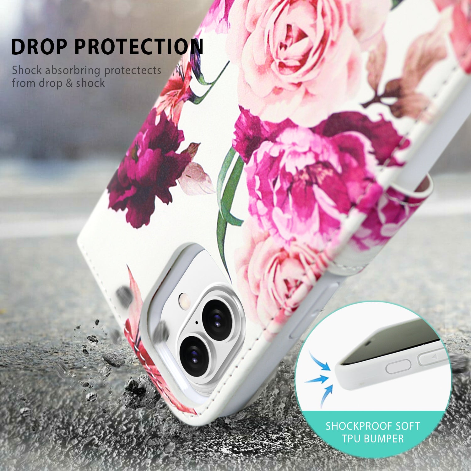 Tough On iPhone 16 Case Magnetic Detachable Leather