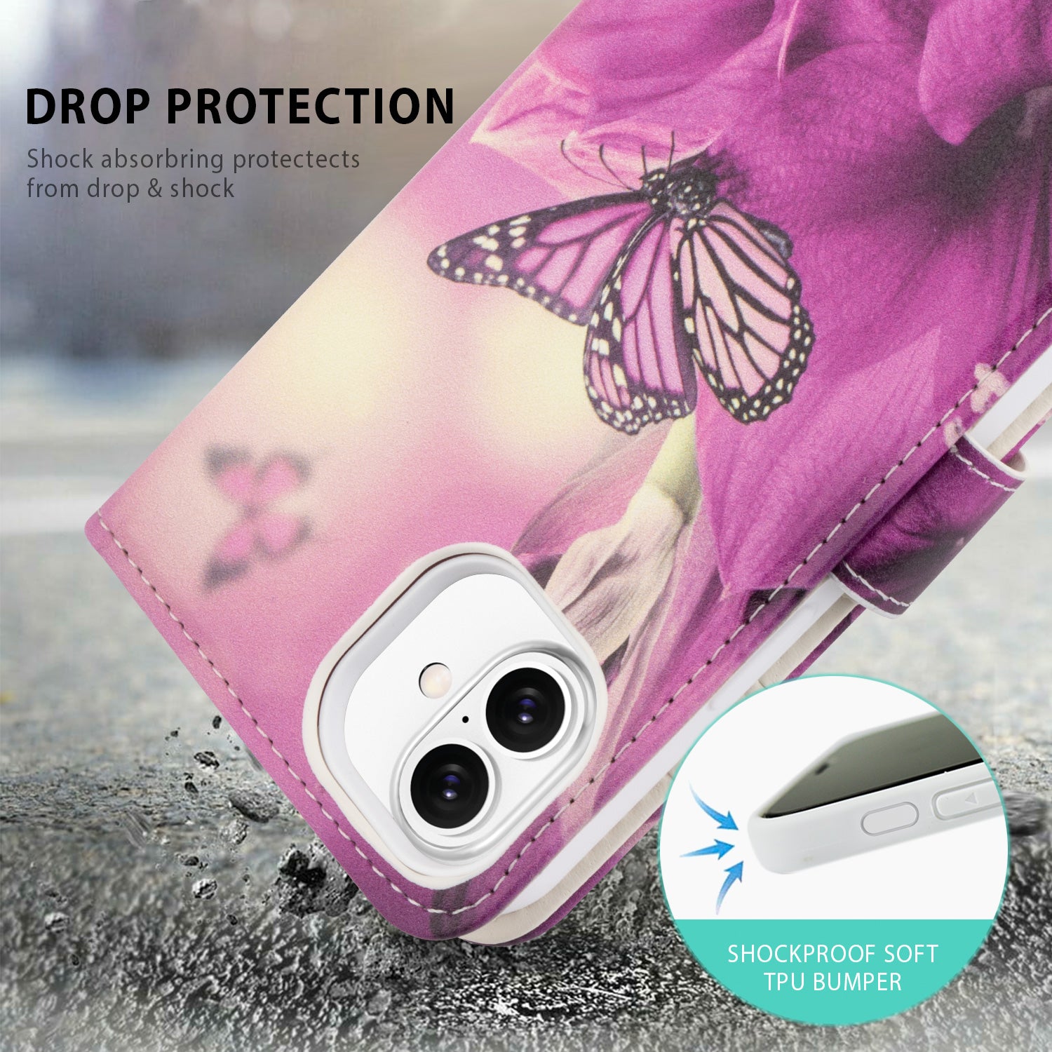 Tough On iPhone 16 Case Magnetic Detachable Leather