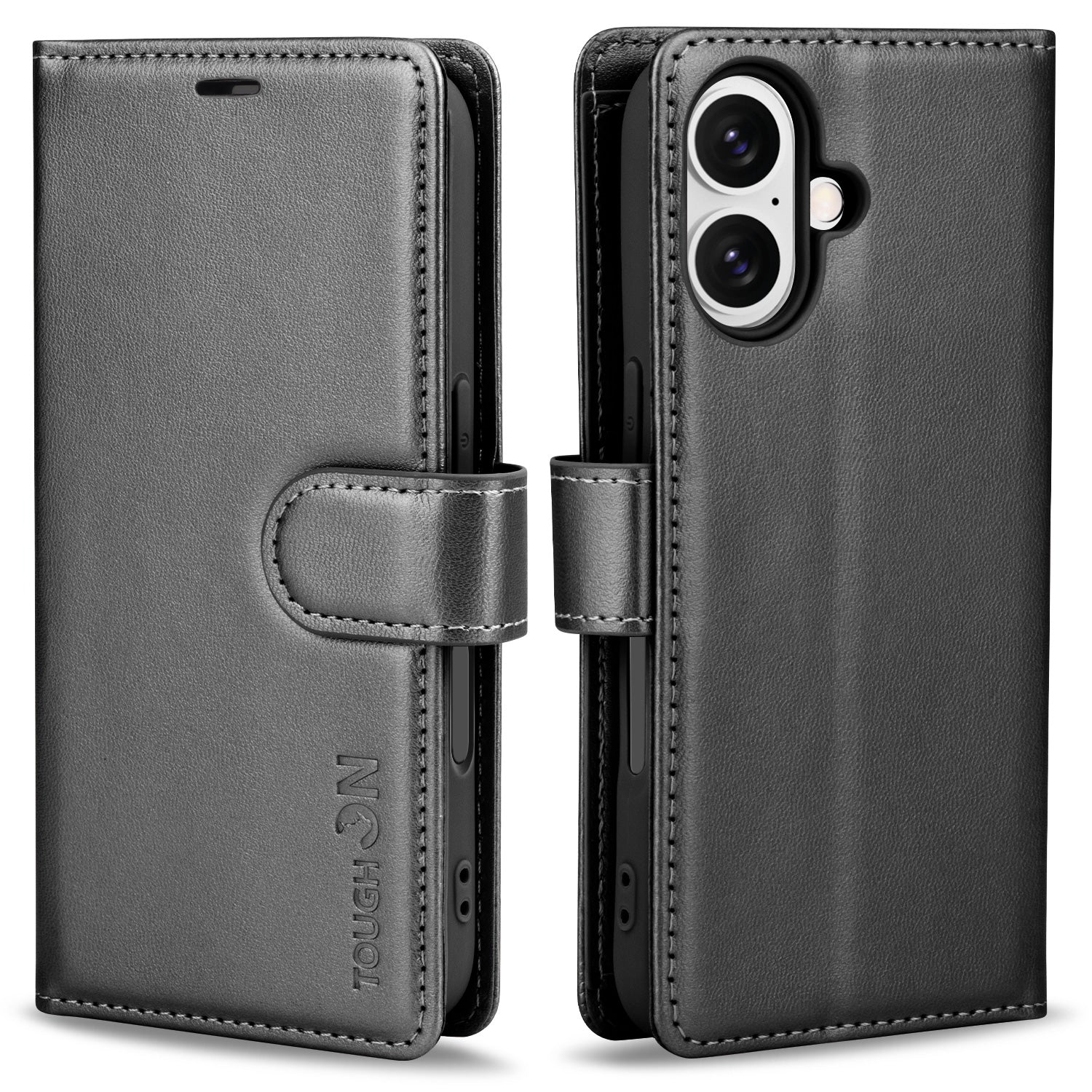 Tough On iPhone 16 Flip Wallet Leather Case