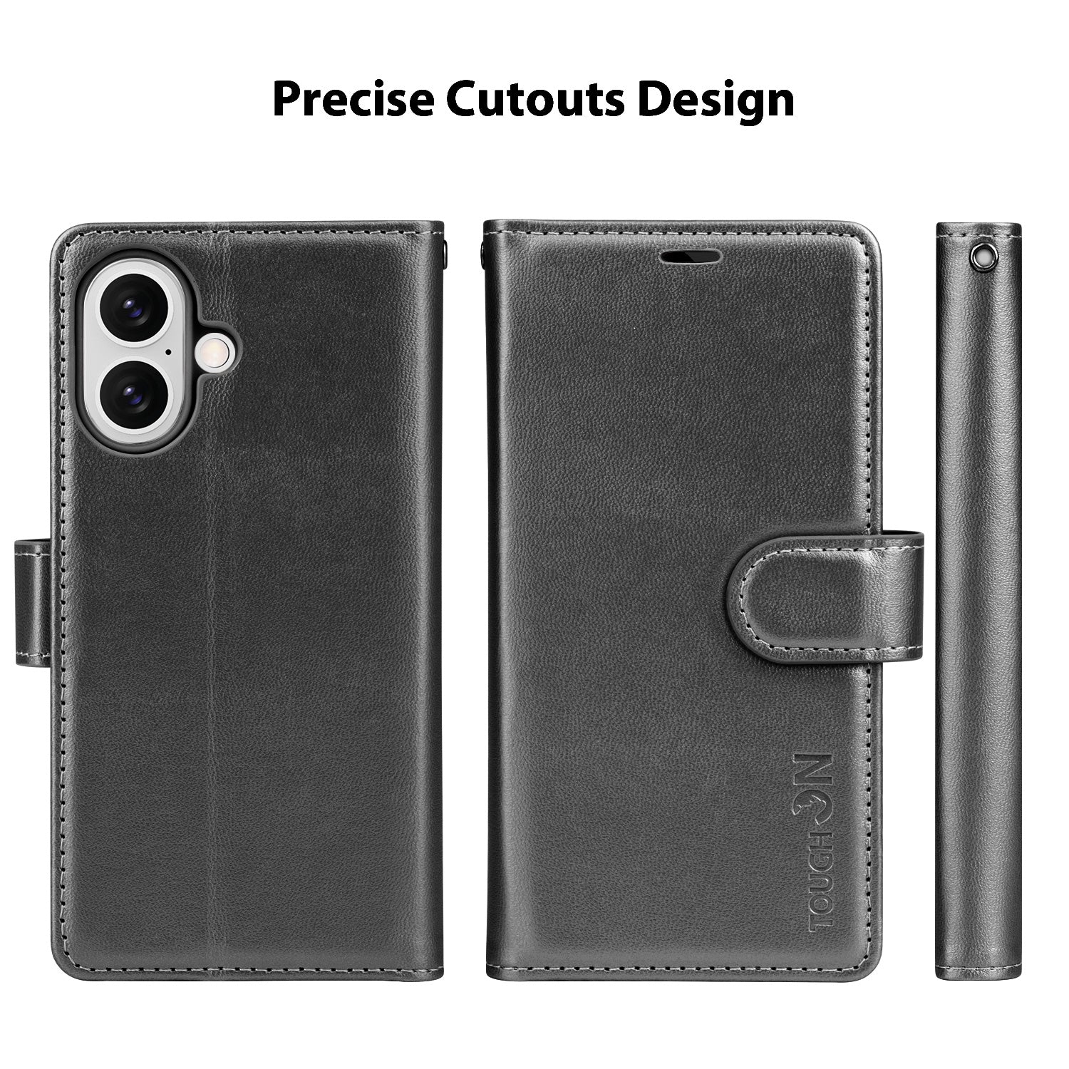 Tough On iPhone 16 Flip Wallet Leather Case