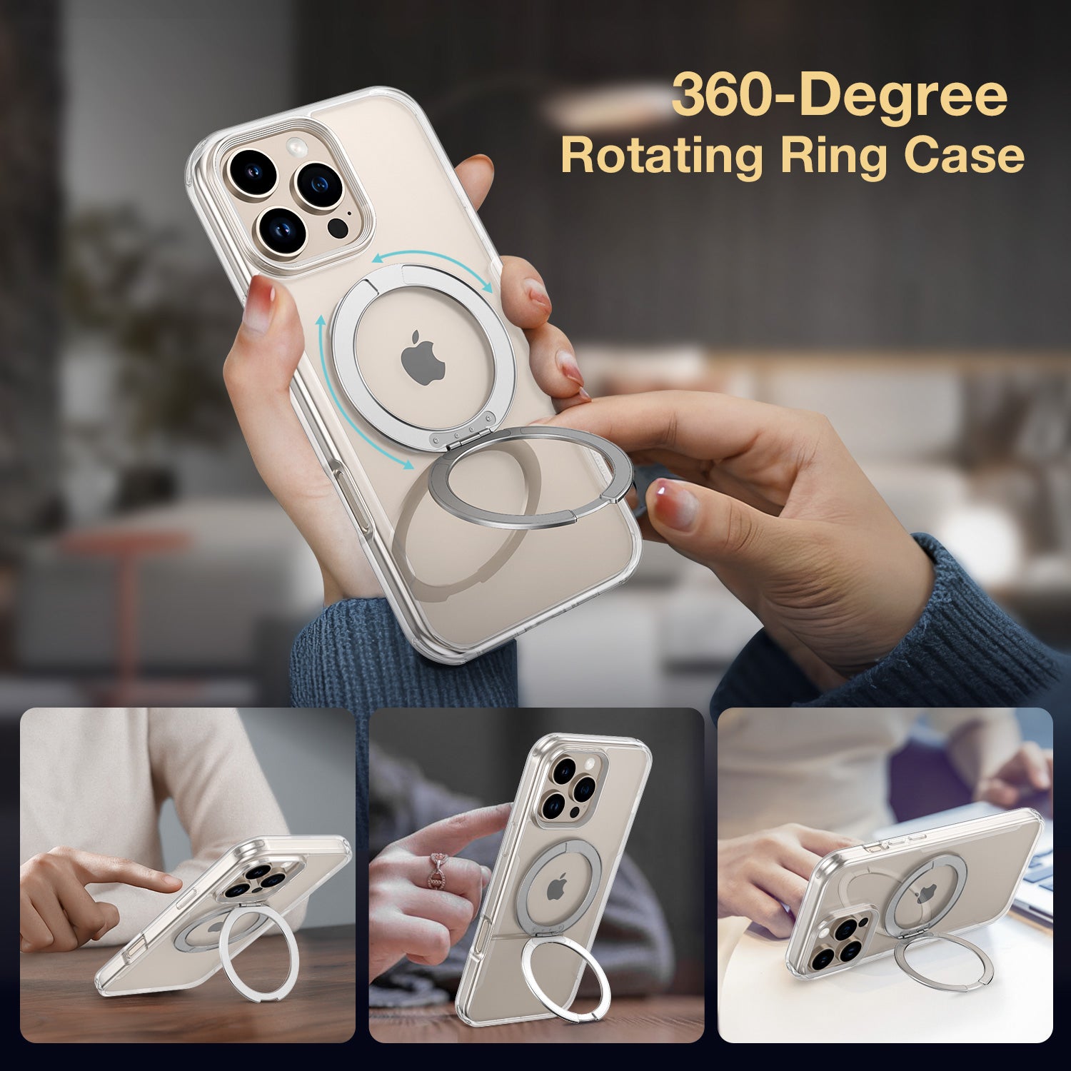 Tough On iPhone 16 Pro Case 360° Rotate Stand With MagSafe