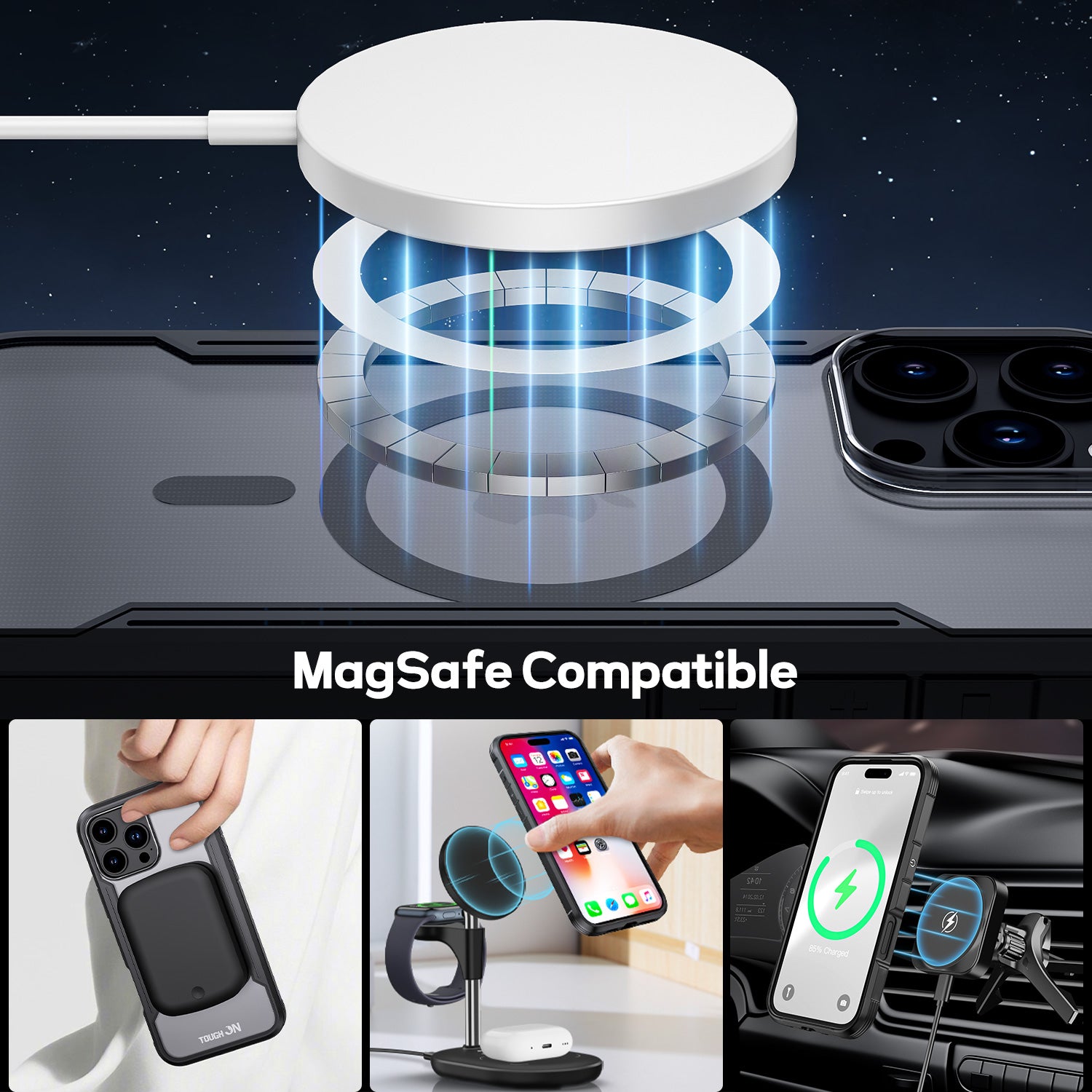 Tough On iPhone 16 Pro Case Iron Shield with MagSafe