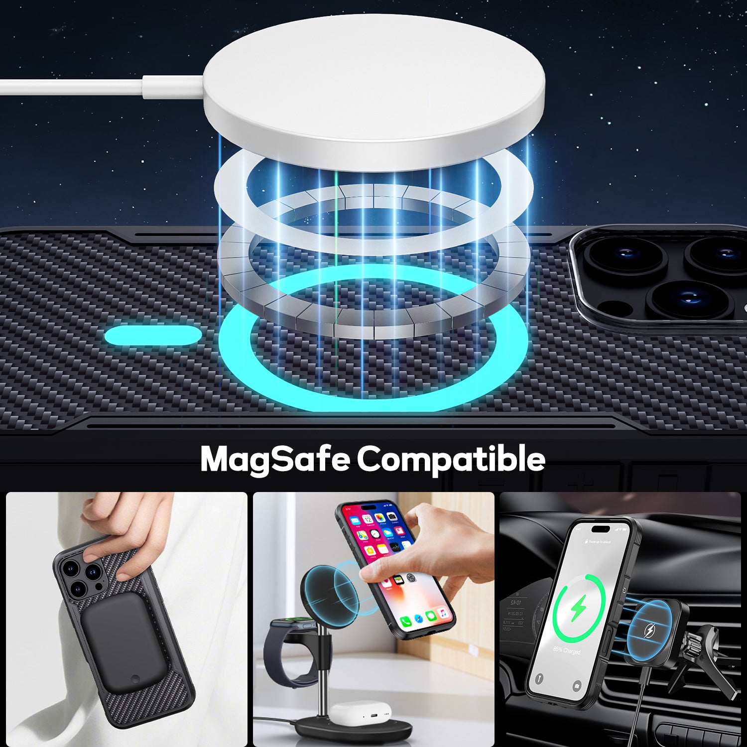 Tough On iPhone 16 Pro Case Iron Shield with MagSafe