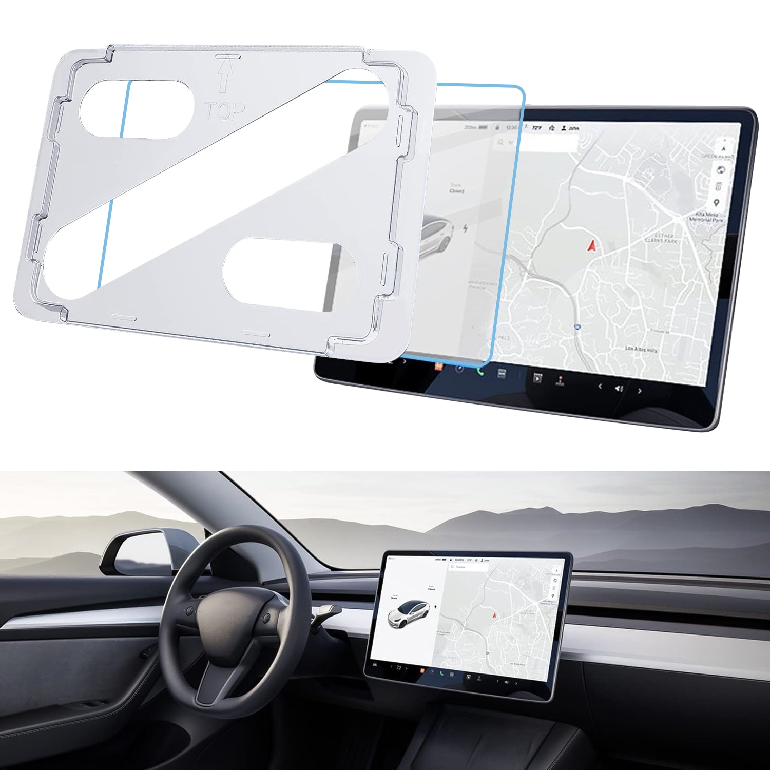 Tesla 15‘’ Tempered Glass Screen Protector with Installation Kit