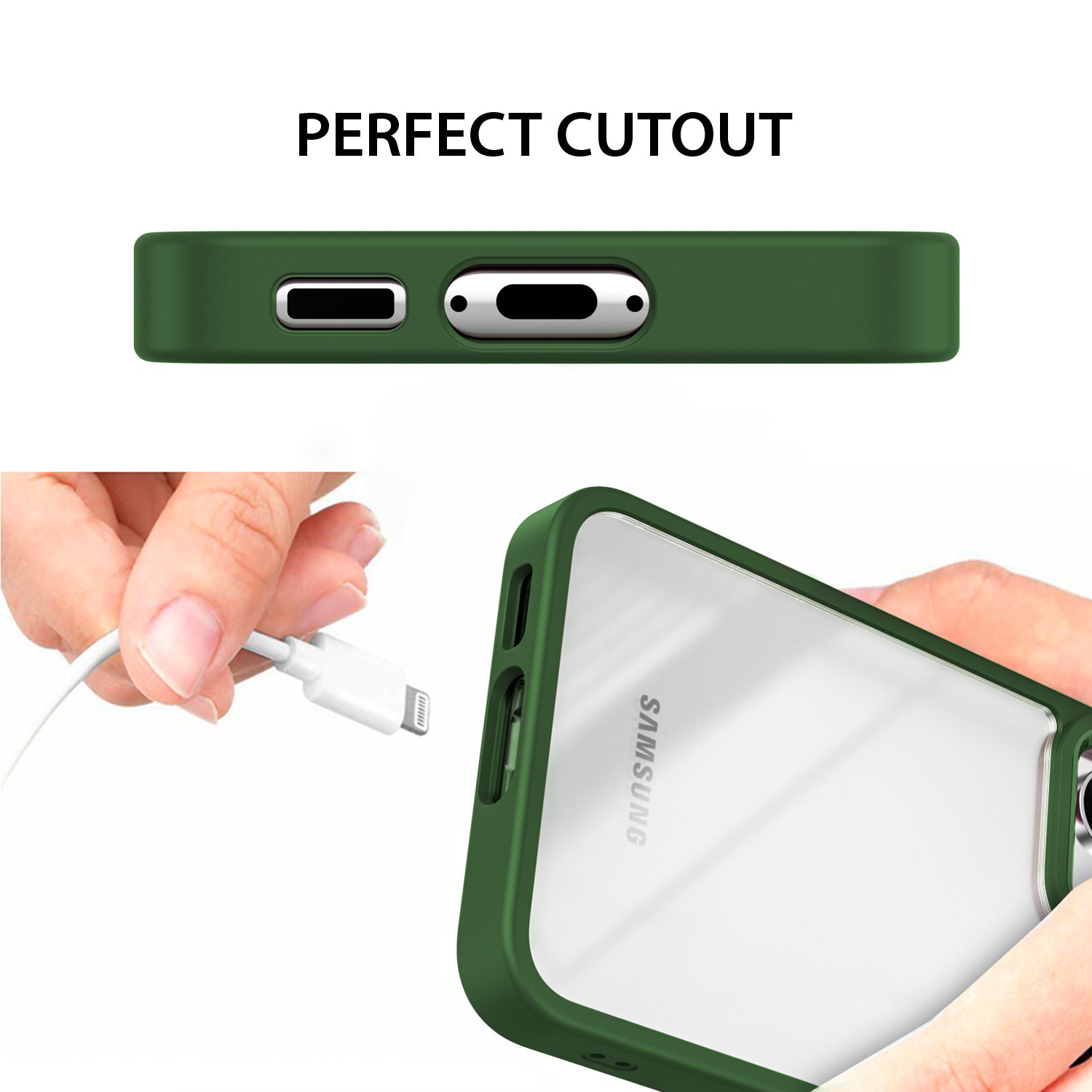 Tough On Samsung Galaxy S23 Clear Case Protector Green