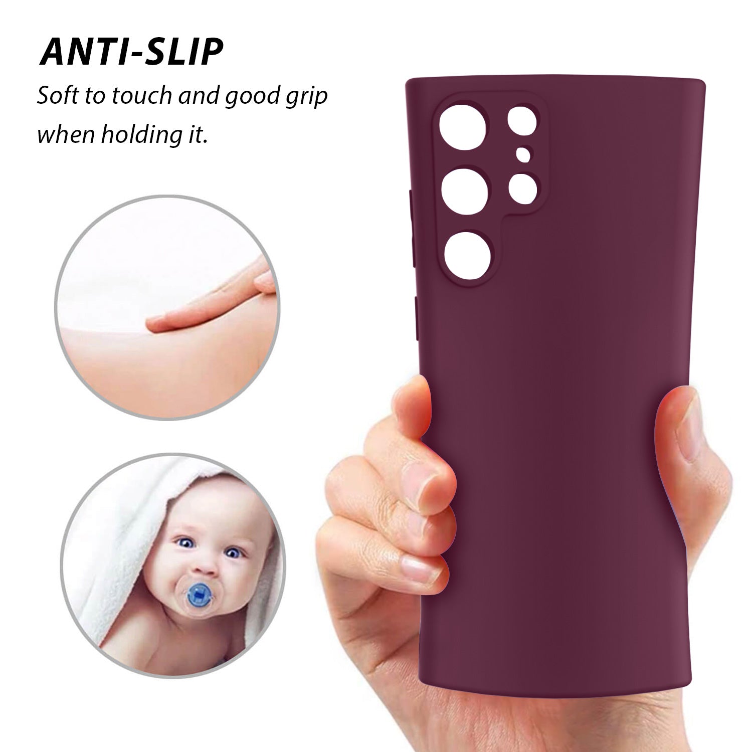 Tough On Samsung Galaxy S23 Ultra Silicone Case Burgundy