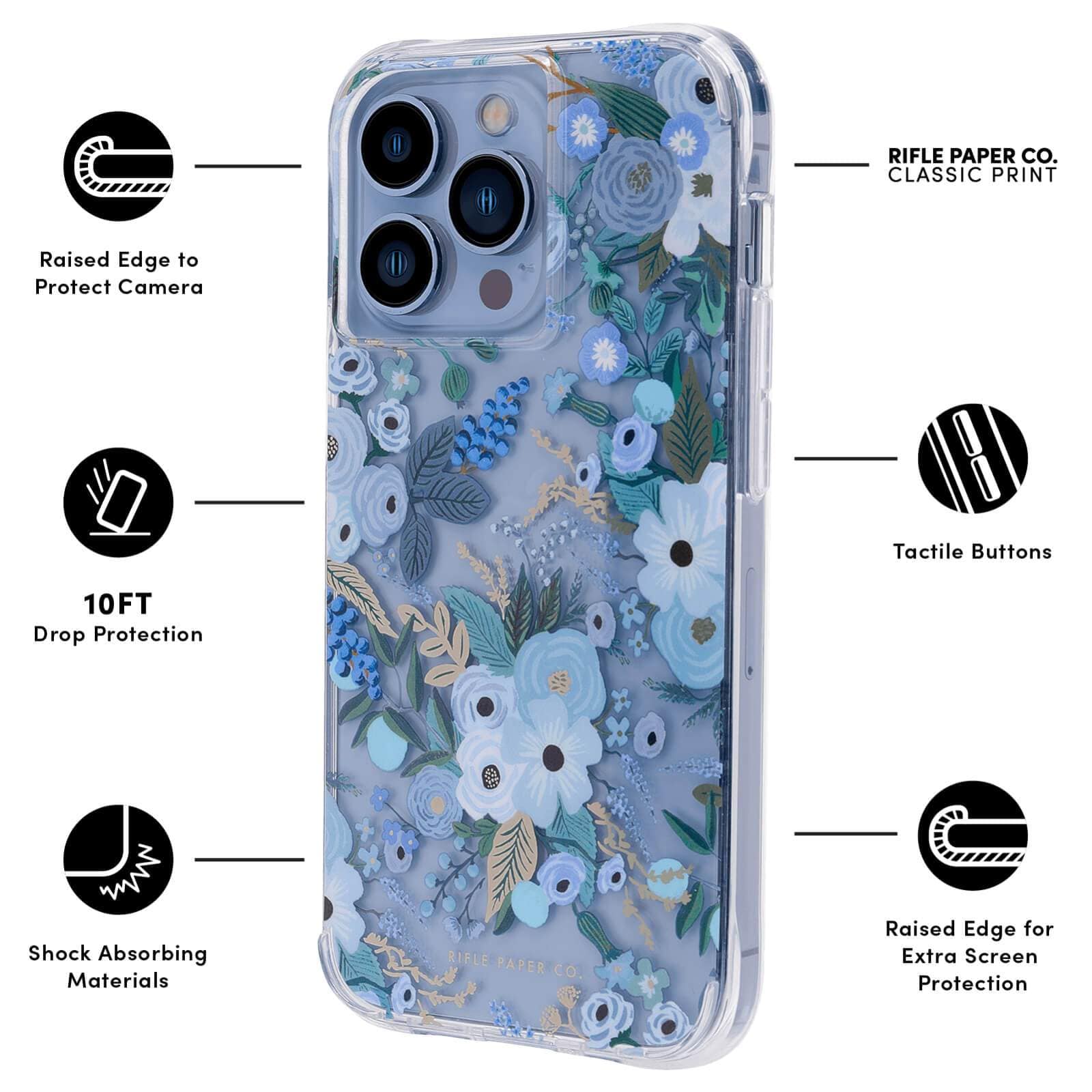 Case Mate iPhone 13 Pro Case Rifle Paper Garden Party Blue